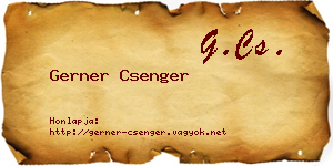 Gerner Csenger névjegykártya